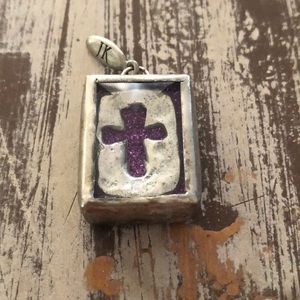 Jewel Kade Purple Cross Butterfly Charm